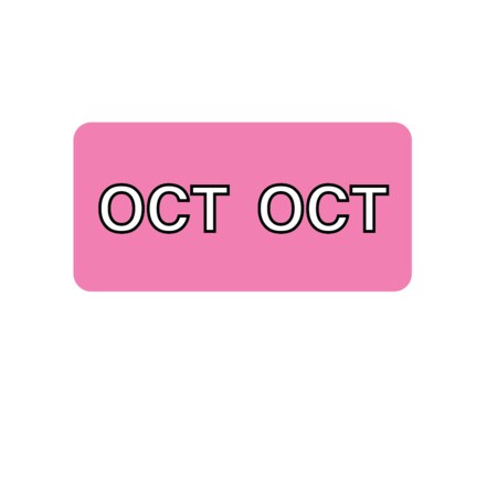 Nevs Label, Monthly Tab October 3/4" x 1-1/2" White w/Rose & Black Reverse XM-T-OCT